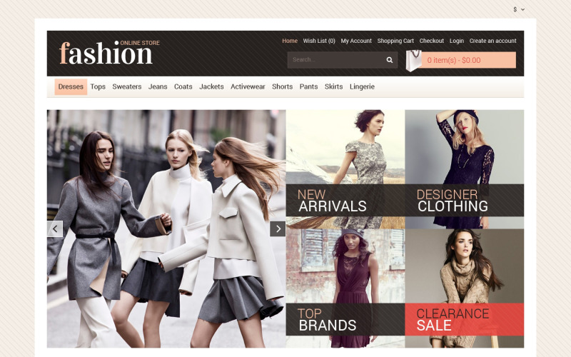 Il tuo modello OpenCart del negozio di moda