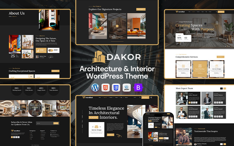 Dakor - Mimarlık ve İç Tasarım WordPress Teması