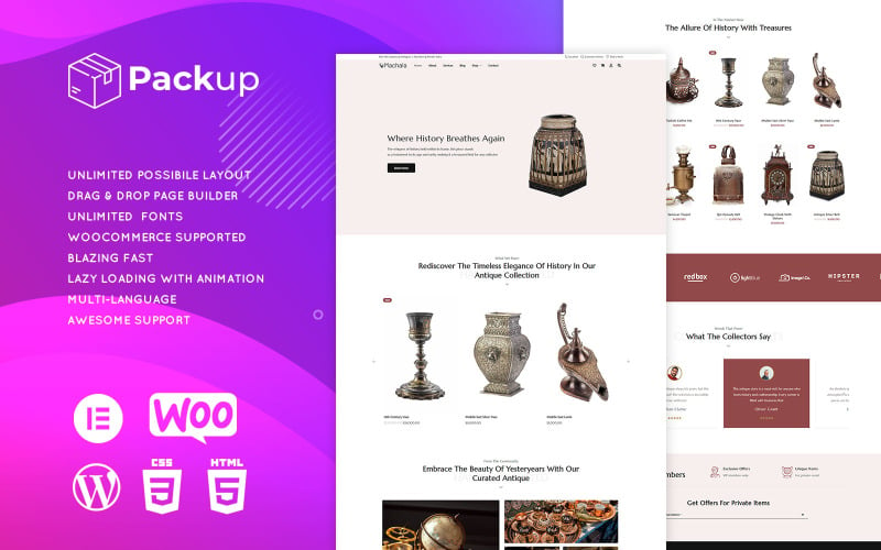 Machala - Vintage Collectibles & Antique Store Elementor Theme