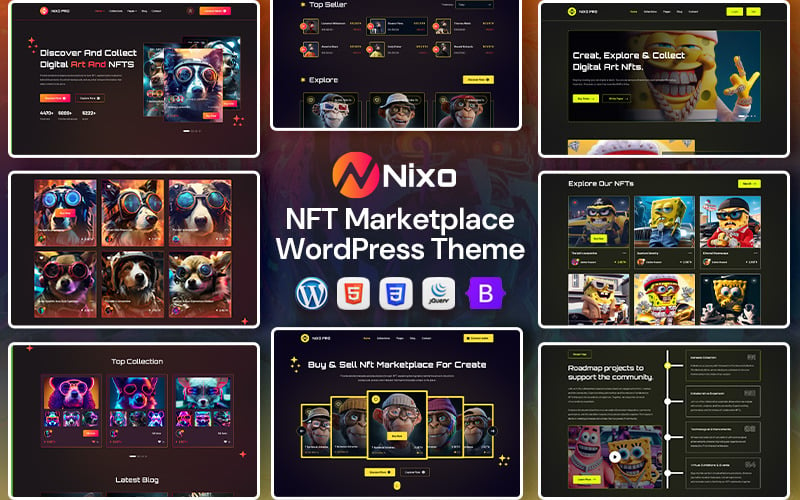 Nixo – NFT Marketplace WordPress téma