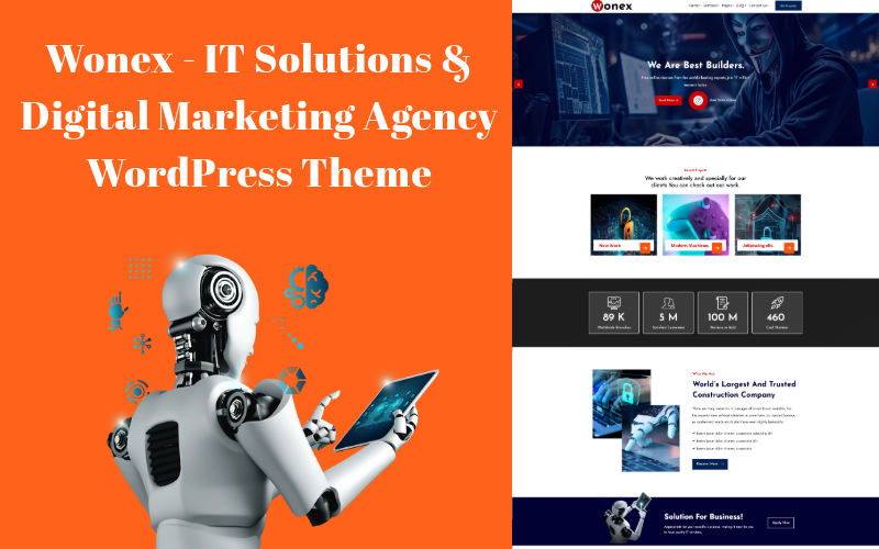 Wonex - IT-lösningar och digital marknadsföringsbyrå WordPress-tema