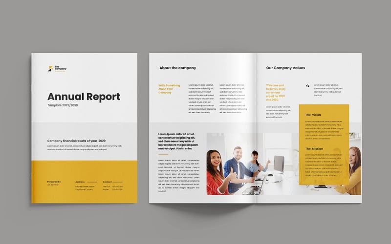 Clean Annual Report Design Corporate Annual Report Layout Template