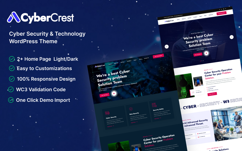 CyberCrest – Thème WordPress dédié à la cybersécurité et à la technologie