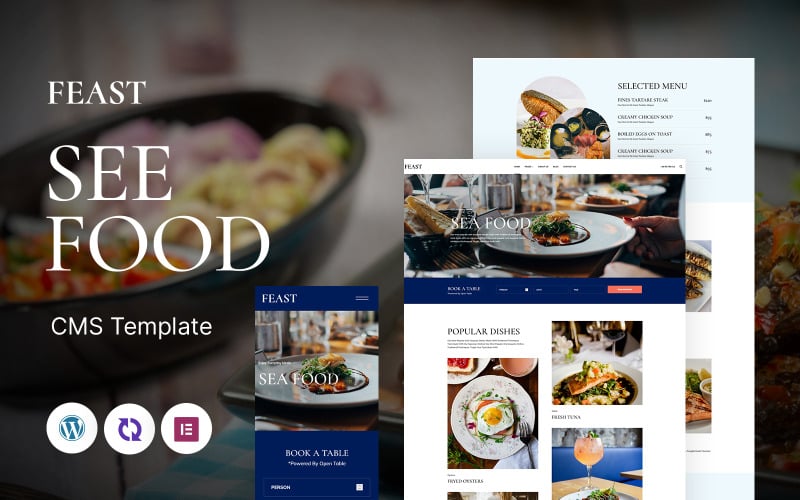 Feast - Meeresfrüchte- und nicht-vegetarische Restaurants Mehrzweck-Responsive-WordPress-Theme