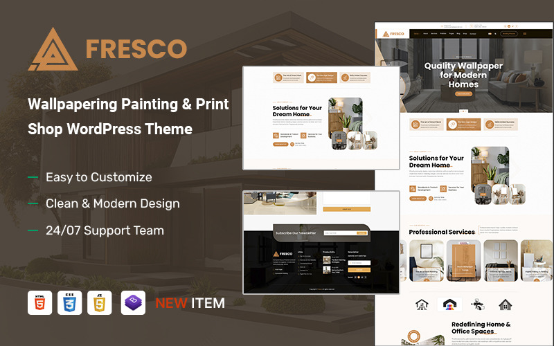 Fresco – тема WordPress для поклейки шпалер, живопису та друкарні