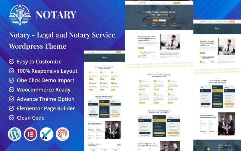 Notaire - Thème WordPress pour services professionnels de notaire et de documentation