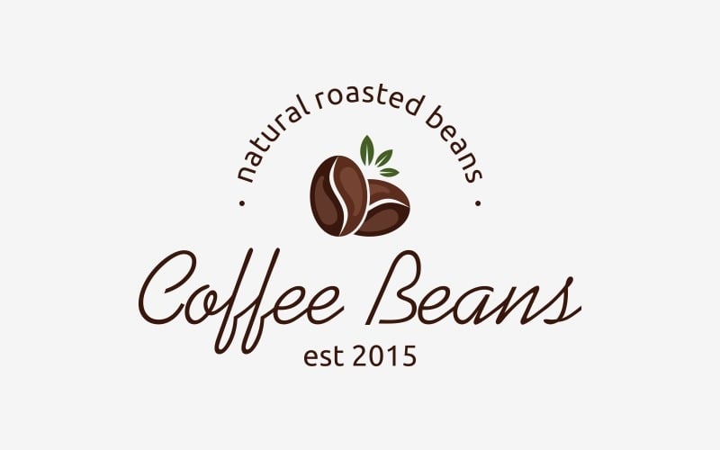 Coffee Beans Natural Vintage Logo