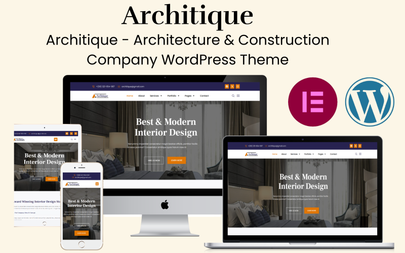 Architique - Thème WordPress pour les entreprises d'architecture et de construction