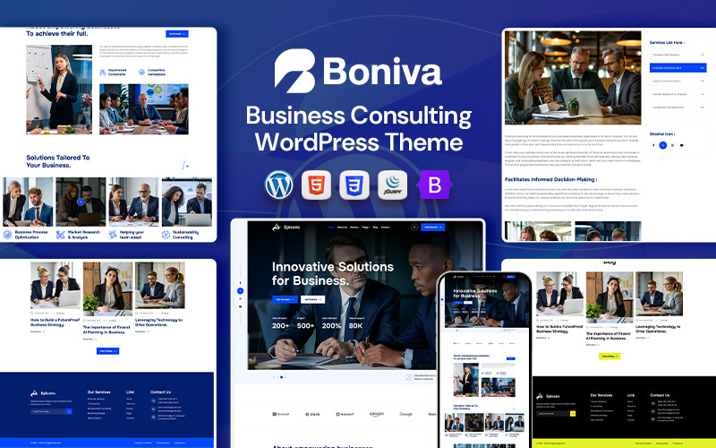 Boniva - Tema de WordPress para consultoría empresarial y soluciones de TI