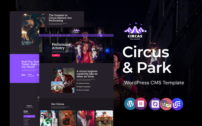 Circas – cirkuszi műsor és szórakozás WordPress Elementor téma