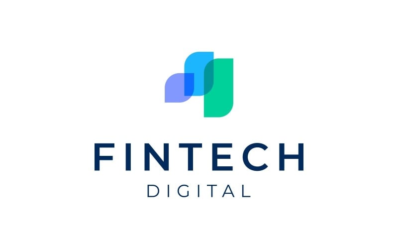 Abstract Data Fintech Digital Logo