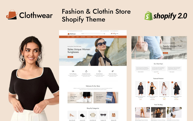 Clothwear - Negozio di abbigliamento alla moda Shopify 2.0 Tema reattivo