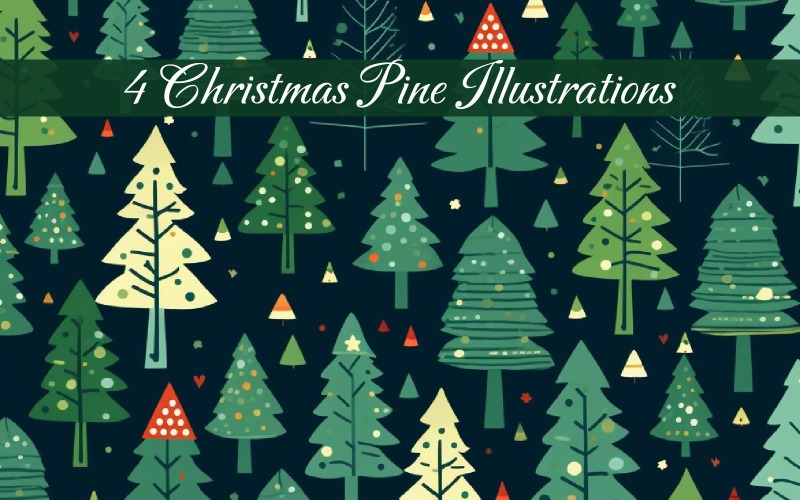 Creative Christmas Pine Illustration