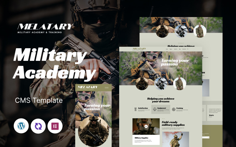 Melatary - Tema WordPress responsivo multifuncional para treinamento e academia militar