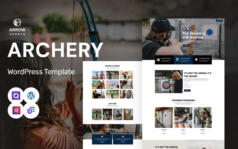 Arrow Sports - Archery Club And Training WordPress Elementor Theme