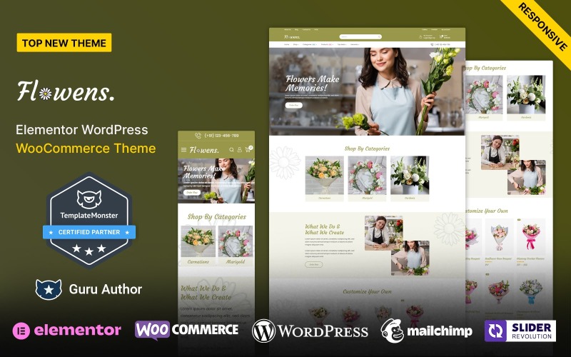 Flowens - Blomsteraffär Florist och presentbutik WordPress WooCommerce Theme