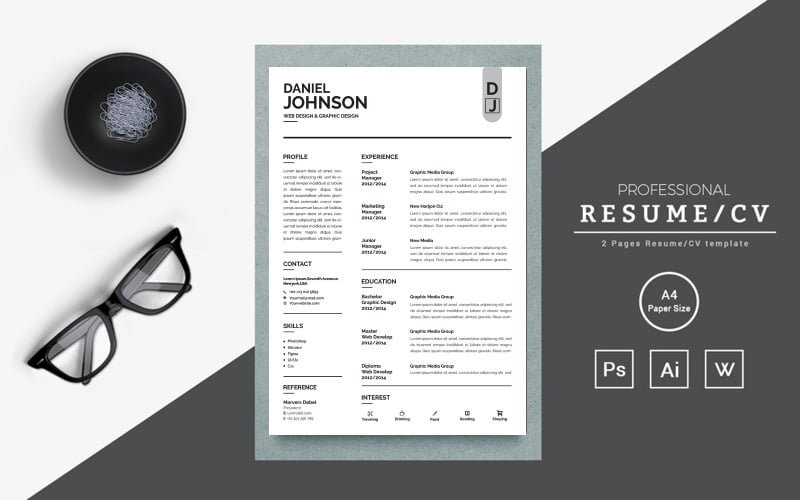 Deniel Jhonson clean resume template