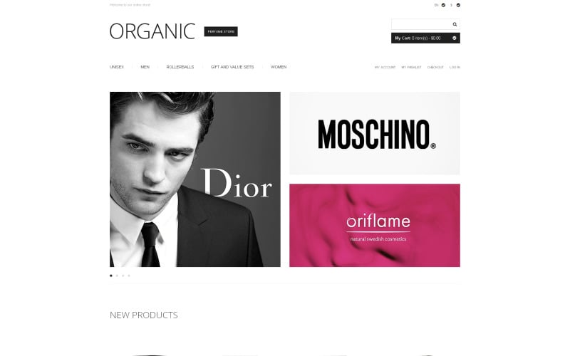 Exklusivt Perfumes Magento-tema