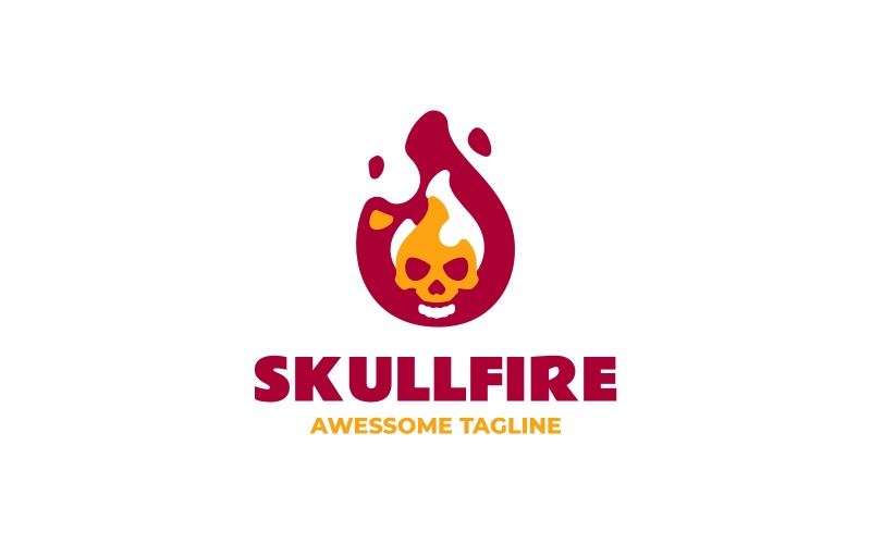 Skullfire Flat Modern Logo