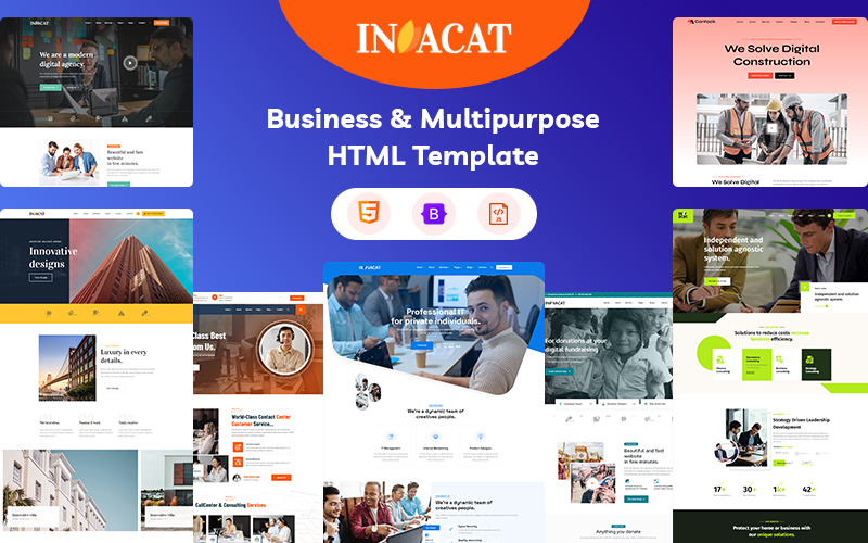 Invacat - Modèle de site Web HTML 5 professionnel et polyvalent