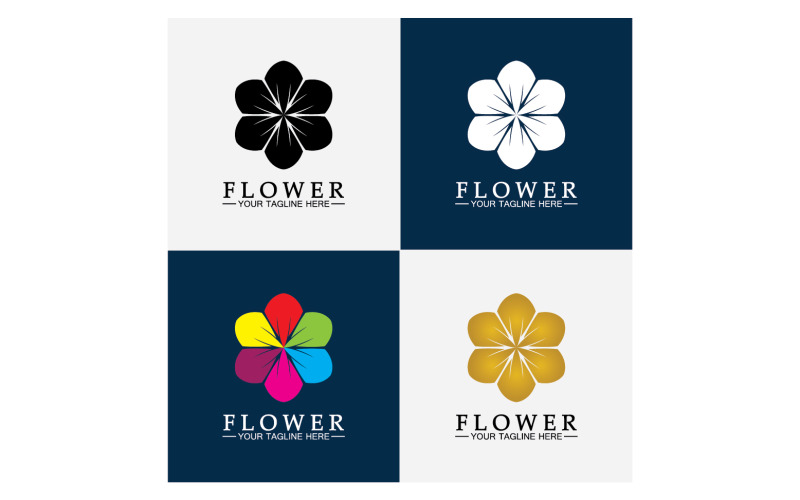 Flower beauty colorful icon logo template version 15