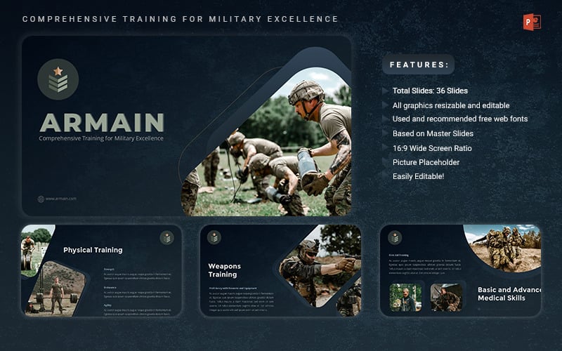 Armain-Military Training Presentation PowerPoint Template