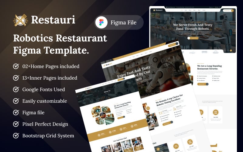 Restauri - Robotics Restaurant Figma Template.