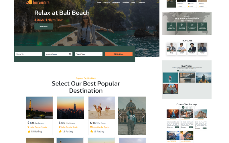 Tourventure - Seyahat Acentası HTML Şablonu