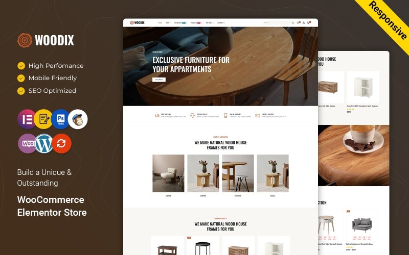 Woodix - Motyw WooCommerce dla mebli i dekoracji wnętrz WoodWork