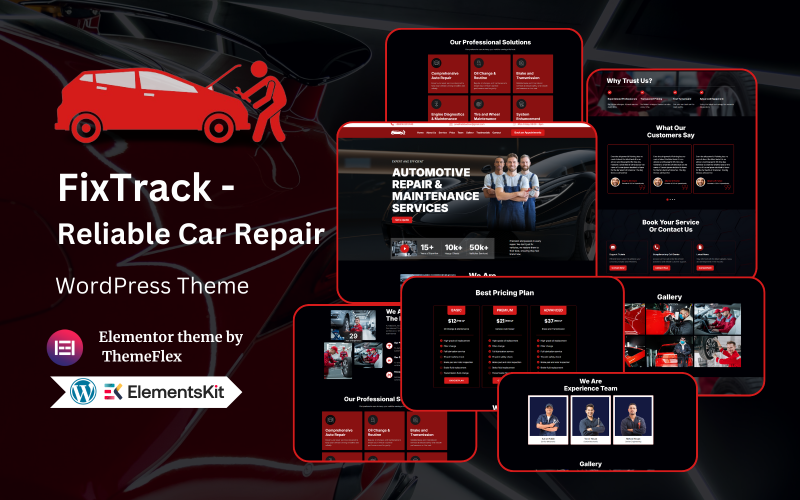 FixTrack - Tema WordPress de Reparo de Carro Confiável