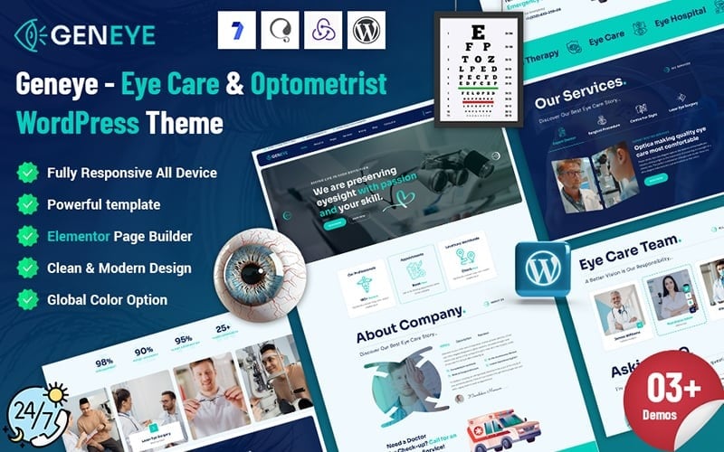 Geneye - Eye Care & Optometrist WordPress Theme