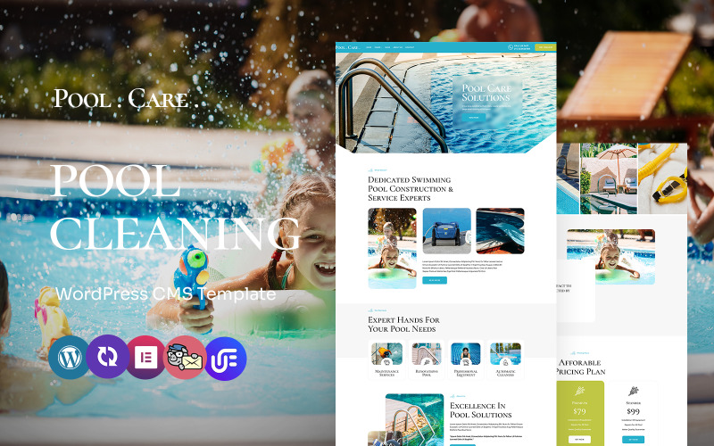Poolcare - Nowoczesna usługa czyszczenia i konserwacji basenów WordPress Elementor Theme
