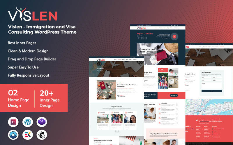 Vislen - Tema WordPress per consulenza su immigrazione e visti