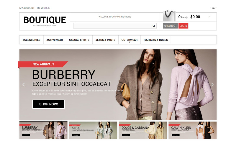 Odzież Boutique Magento Theme