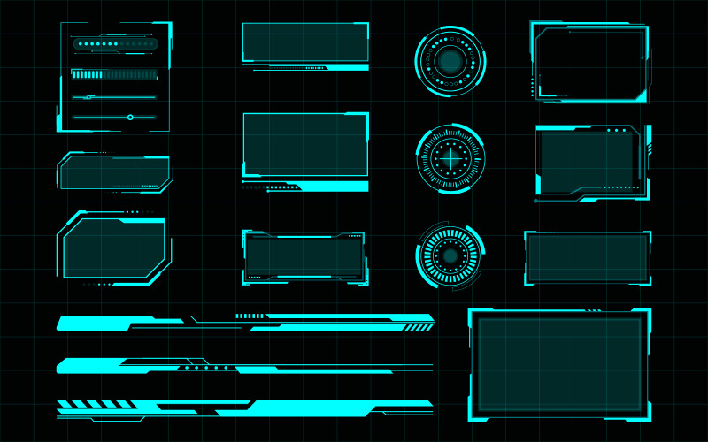 Digitale futuristische Benutzeroberfläche, High-Tech-Illustrationsdesign-Vorlage