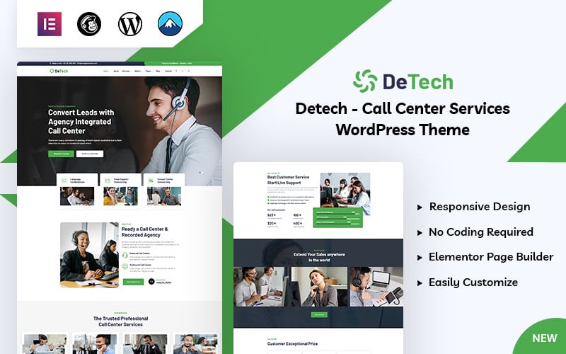 Detech - Tema de WordPress para centros de llamadas