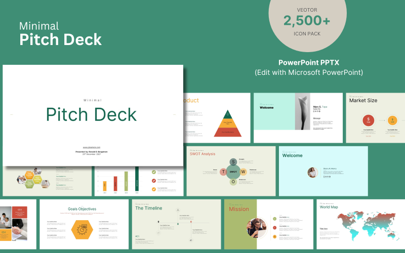 Pitch Deck PowerPoint-bemutató.