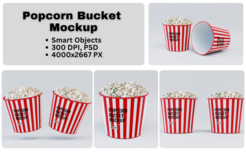 Popcorn Bucket Mockup Set