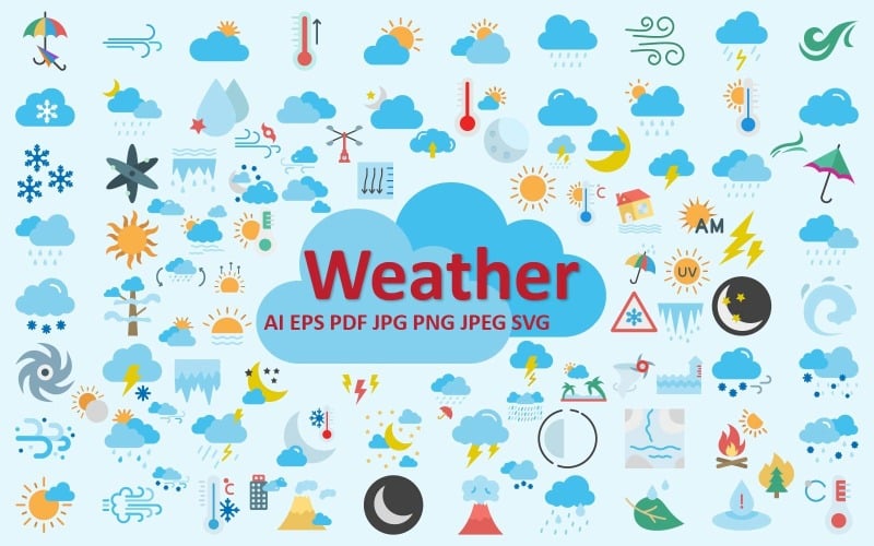 Icone meteo e stagionali: splendide grafiche per ogni clima