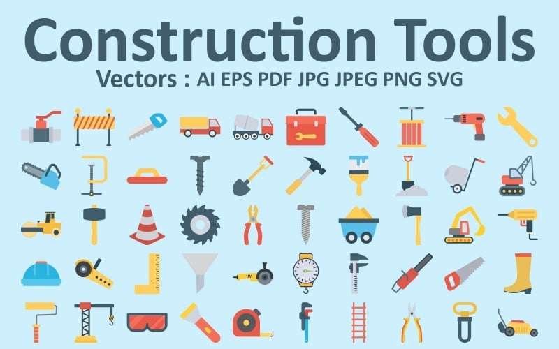 Professional Construction Icons for Architecture and Building Design