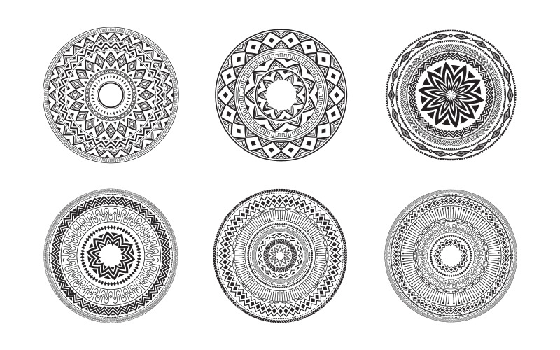 Circular pattern in form of mandala for Henna, Mehndi, tattoo, decoration design template v.2