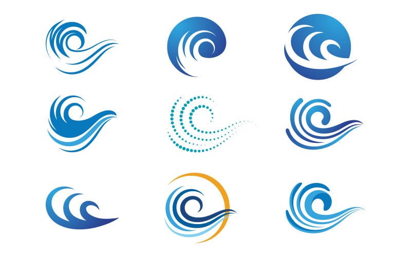 Fresh dynamic flow Water wave splash water drop icon vector illustration design template v.2