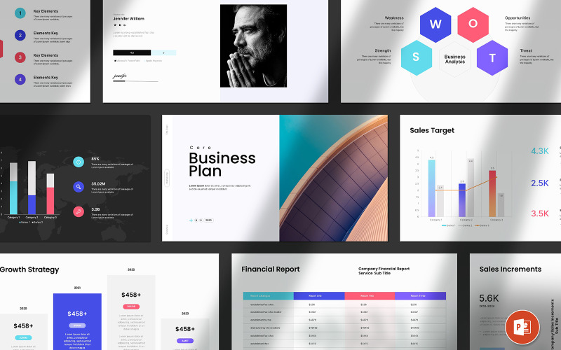 Smart Business Plan PowerPoint Template Layout