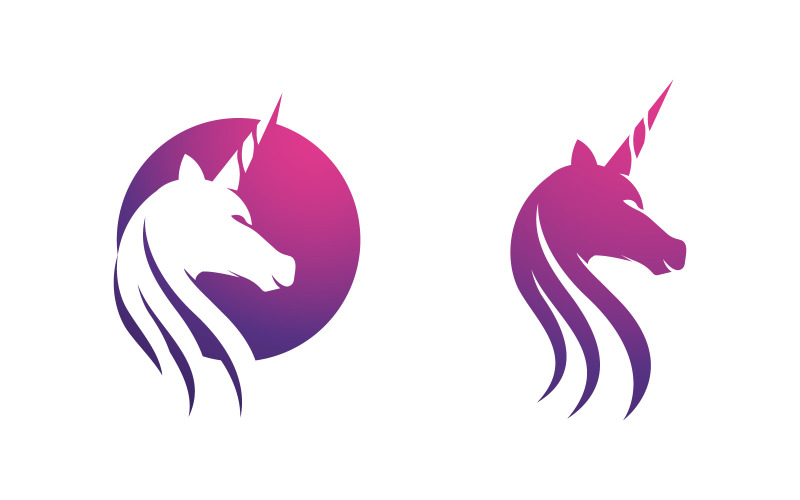 Beauty horse Unicorn Logo icon vector illustration design template v.13