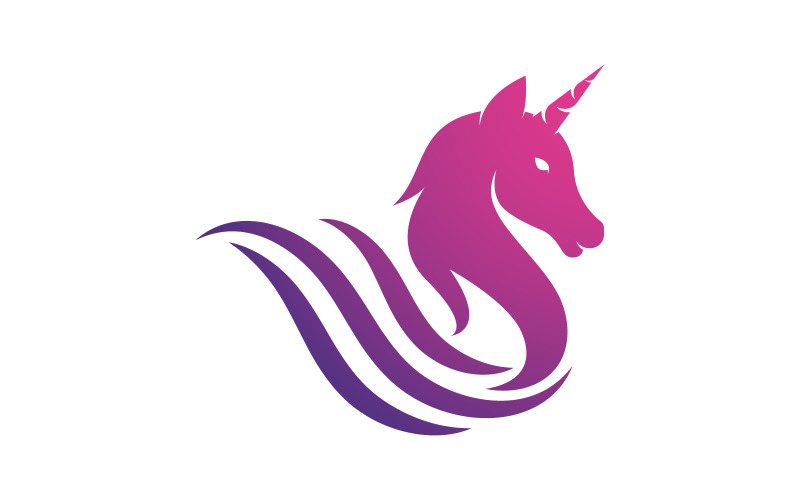 Beauty horse Unicorn Logo icon vector illustration design template v.14