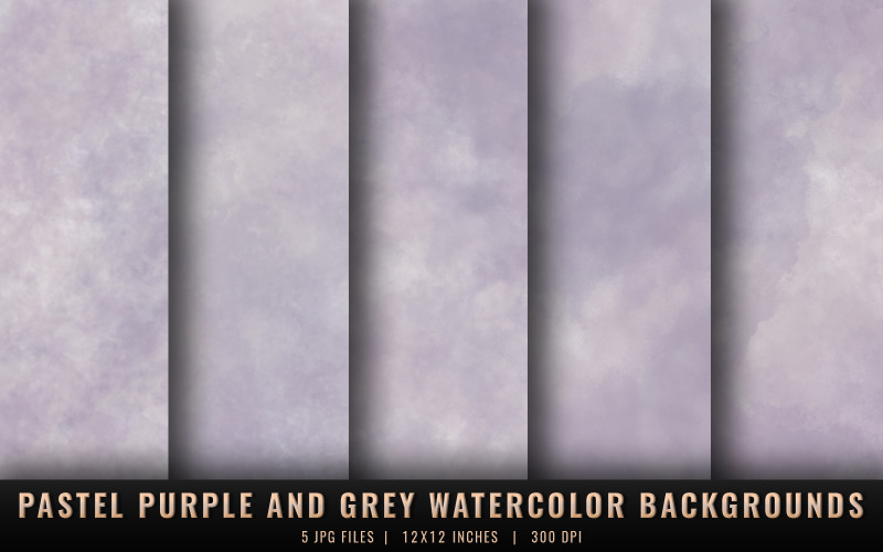 Pastel Purple and Grey Watercolor Backgrounds