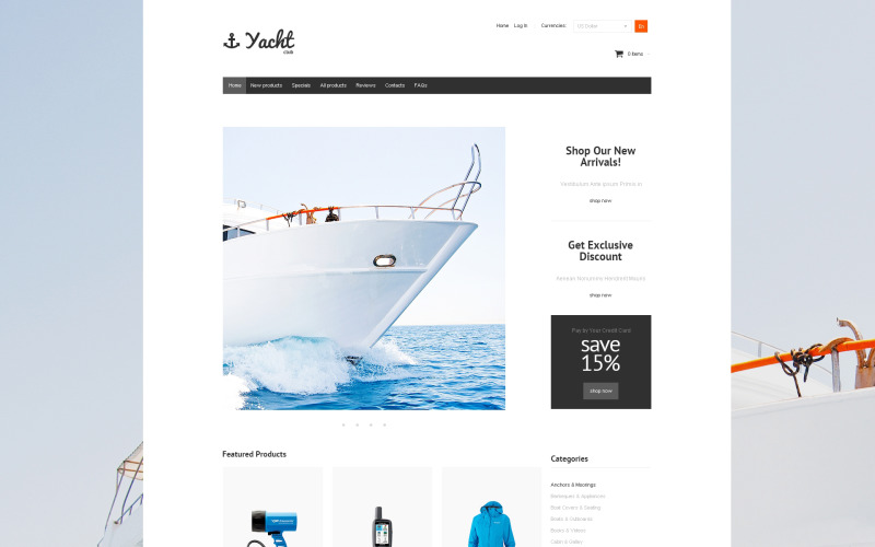 Yacht Club ZenCart sablon