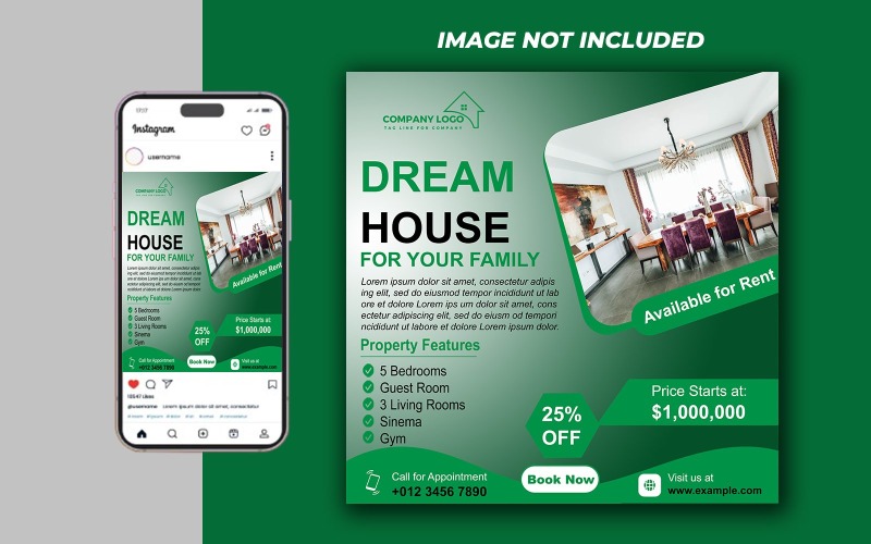 Real Estate Social Media Post Template in PSD - 106