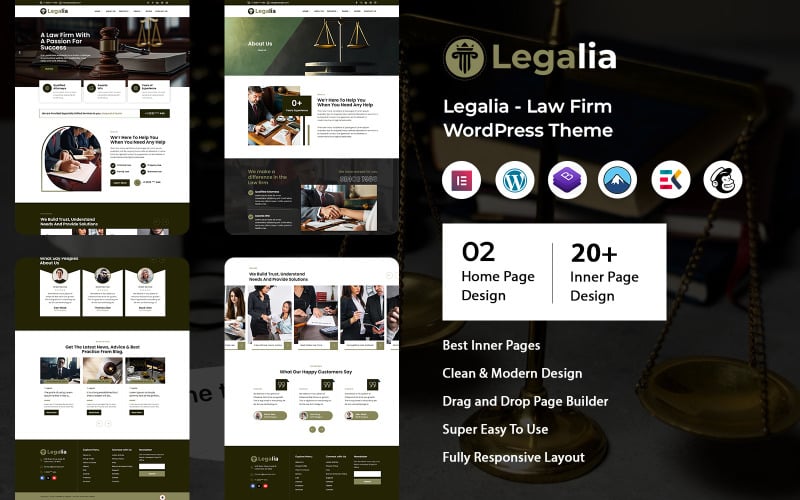 Legalia - Tema de WordPress para bufetes de abogados