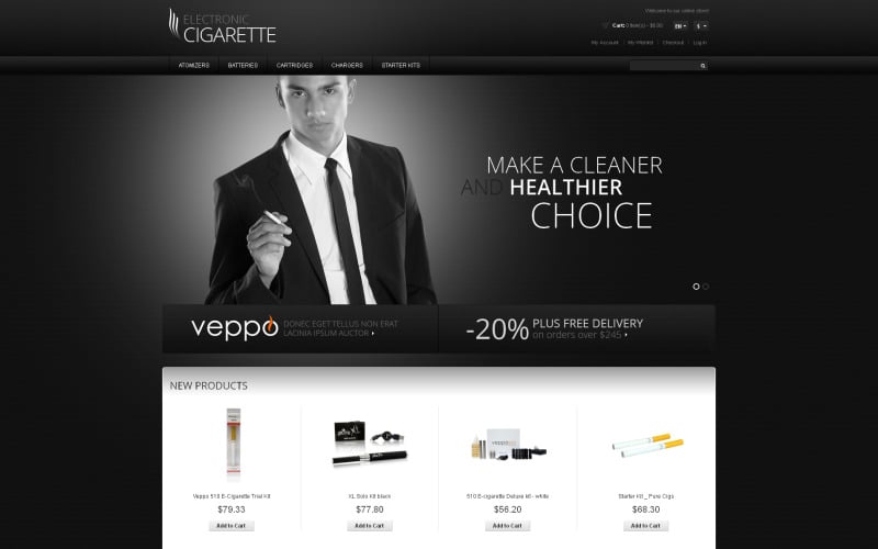 Tobacco Responsive Magento Theme